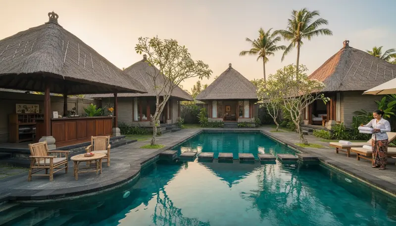 Small boutique villa complex in Bali being prepared to operate as a licensed rental business